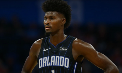 Jonathan Isaac avec le maillot du Magic